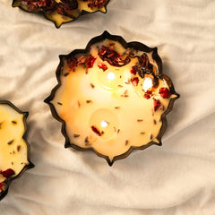 Ecokari Soothing Sandalwood Urli Scented Soy Candle | 3 Wicks