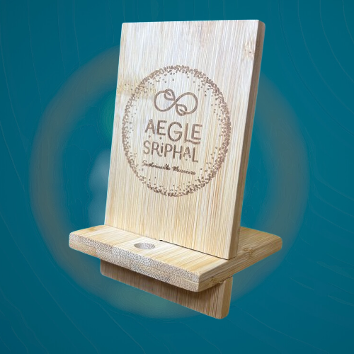 Bamboo Mobile Holder with Charging point