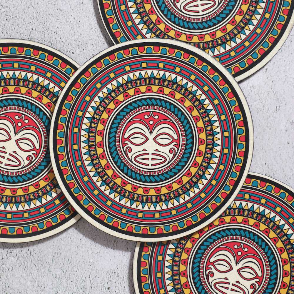 BambaiSe HARI KOA - Maori Mandala Big Coaster (set of 4)