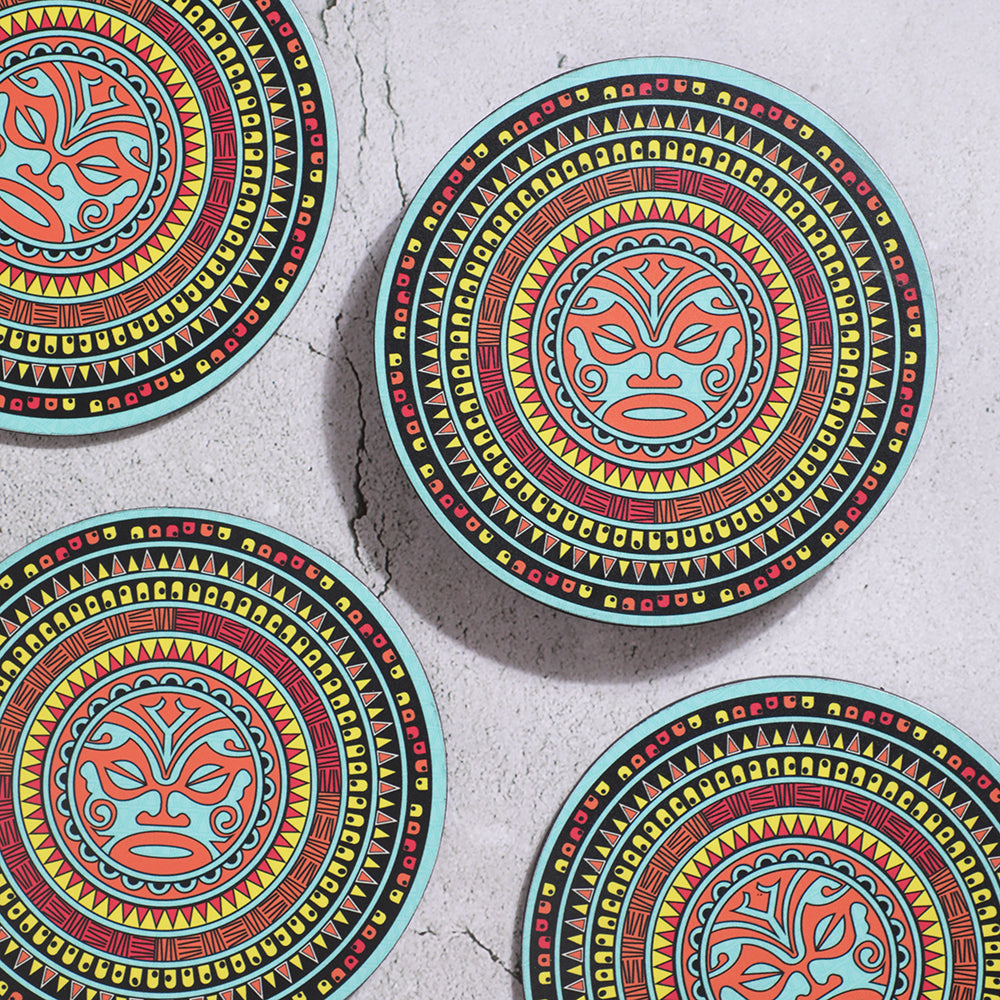 BambaiSe HARI KOA - Maori Mandala Big Coaster (set of 4)