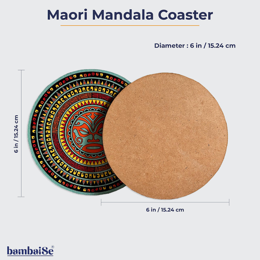 BambaiSe HARI KOA - Maori Mandala Big Coaster (set of 4)