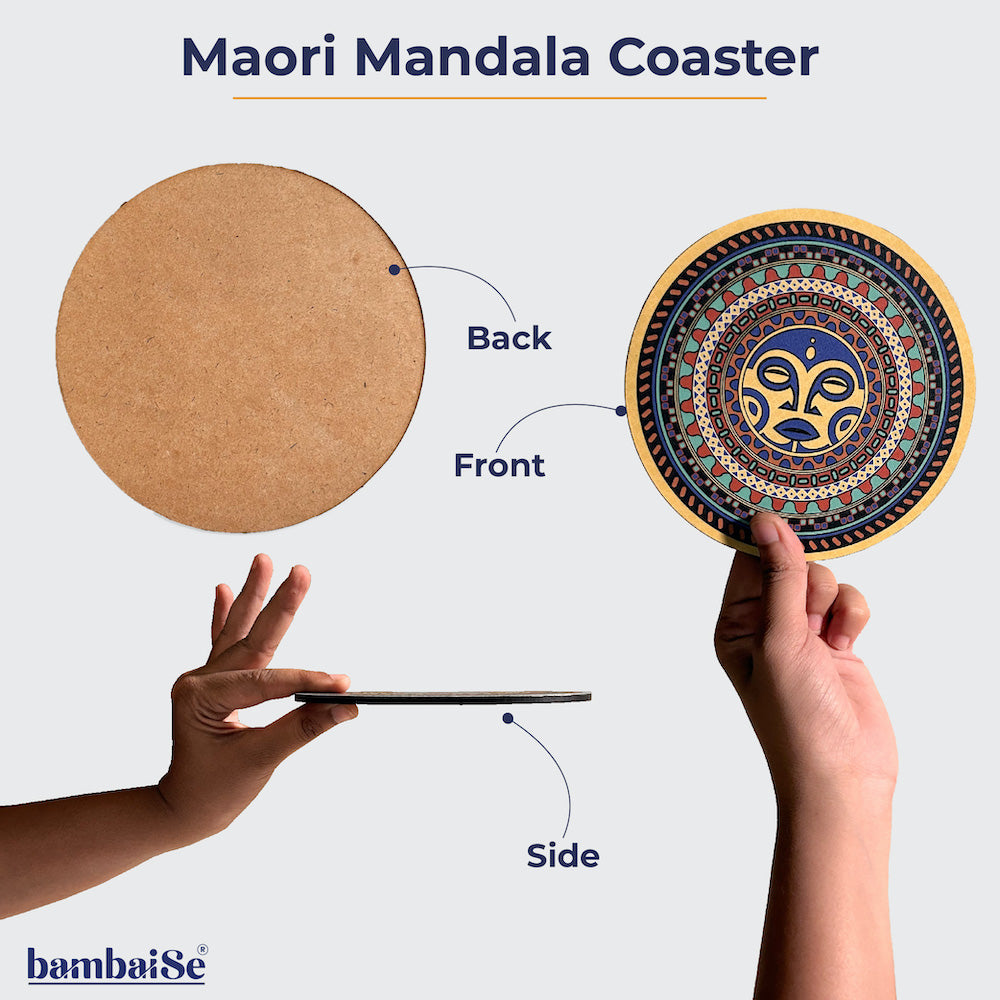 BambaiSe HARI KOA - Maori Mandala Big Coaster (set of 4)