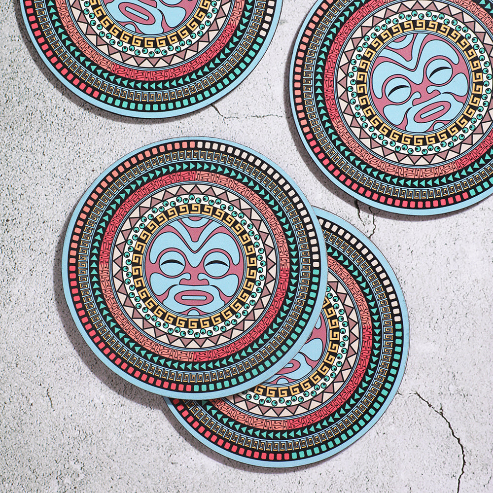 BambaiSe HARI KOA - Maori Mandala Big Coaster (set of 4)