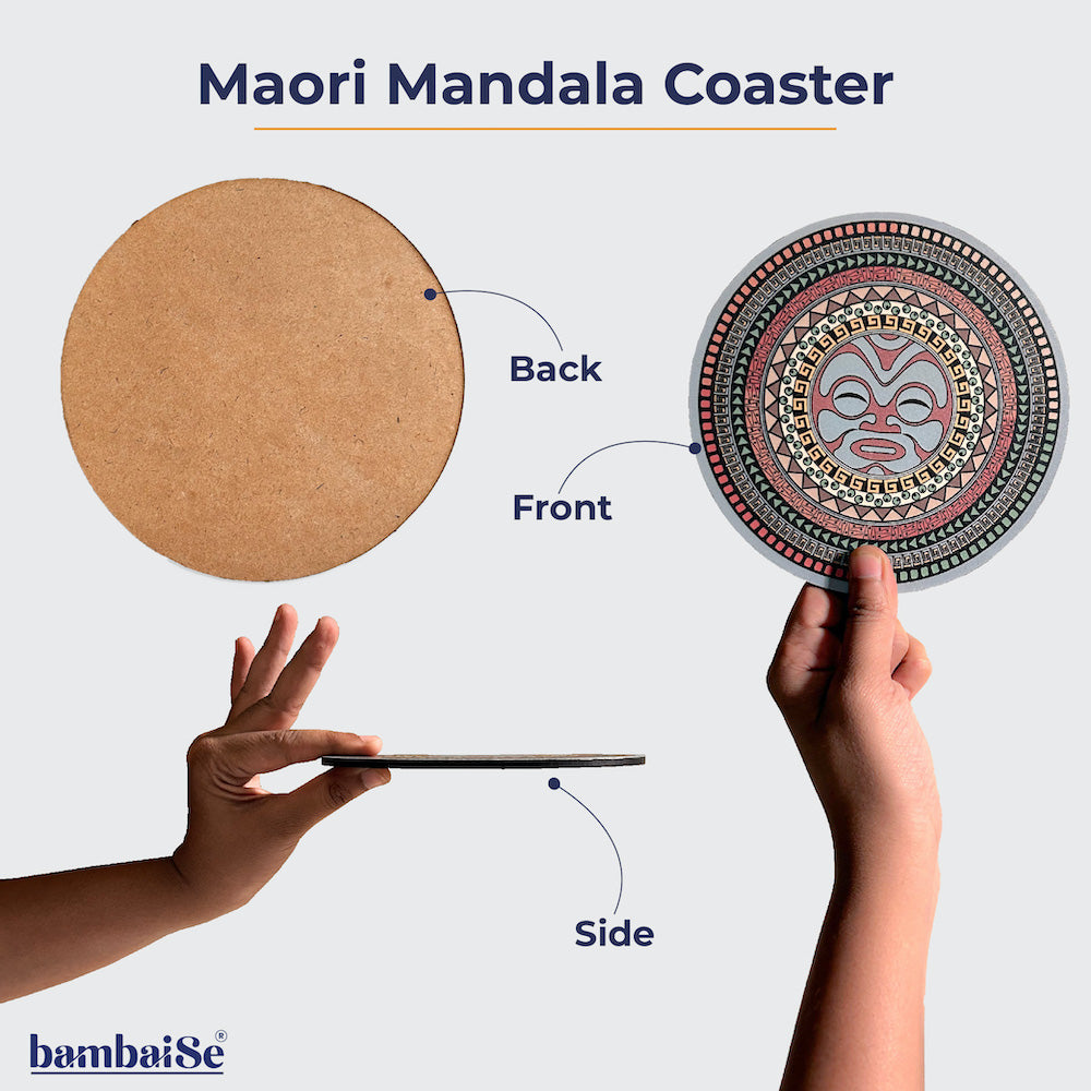 BambaiSe HARI KOA - Maori Mandala Big Coaster (set of 4)
