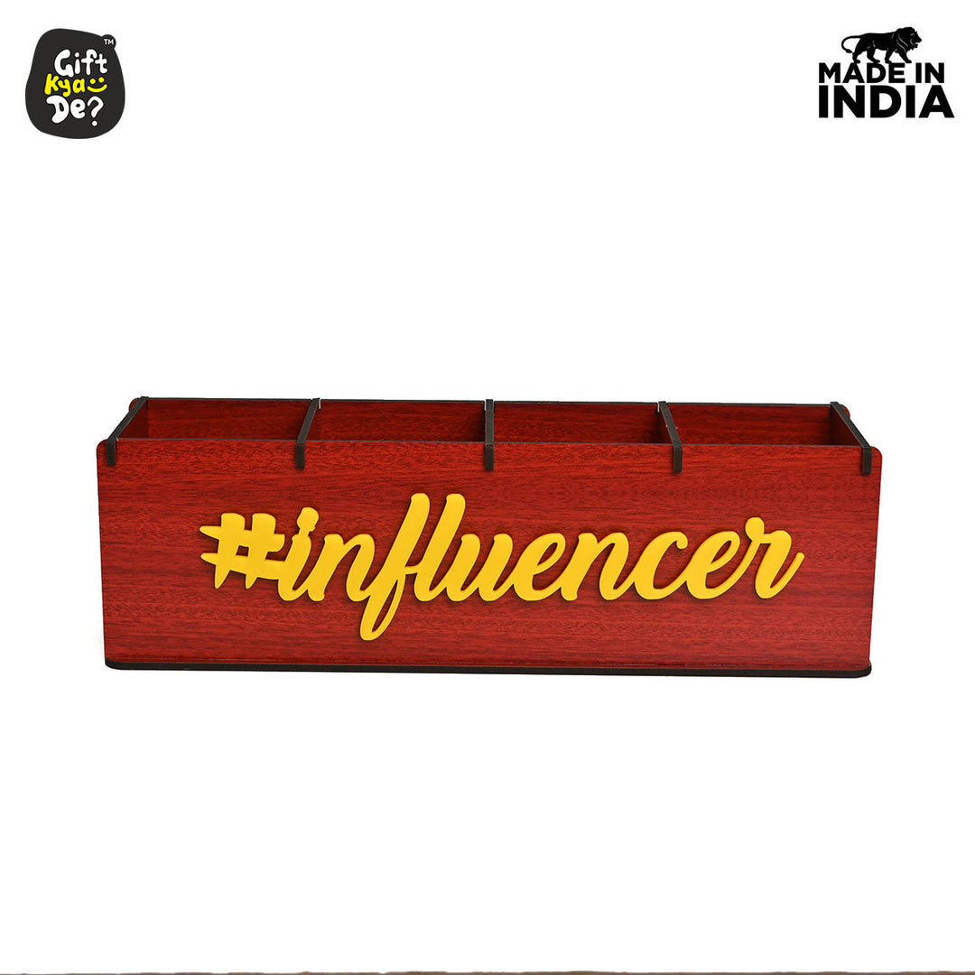 Gift Kya De Motivational Desk Organizer | 4 Compartments | Desk Accessories