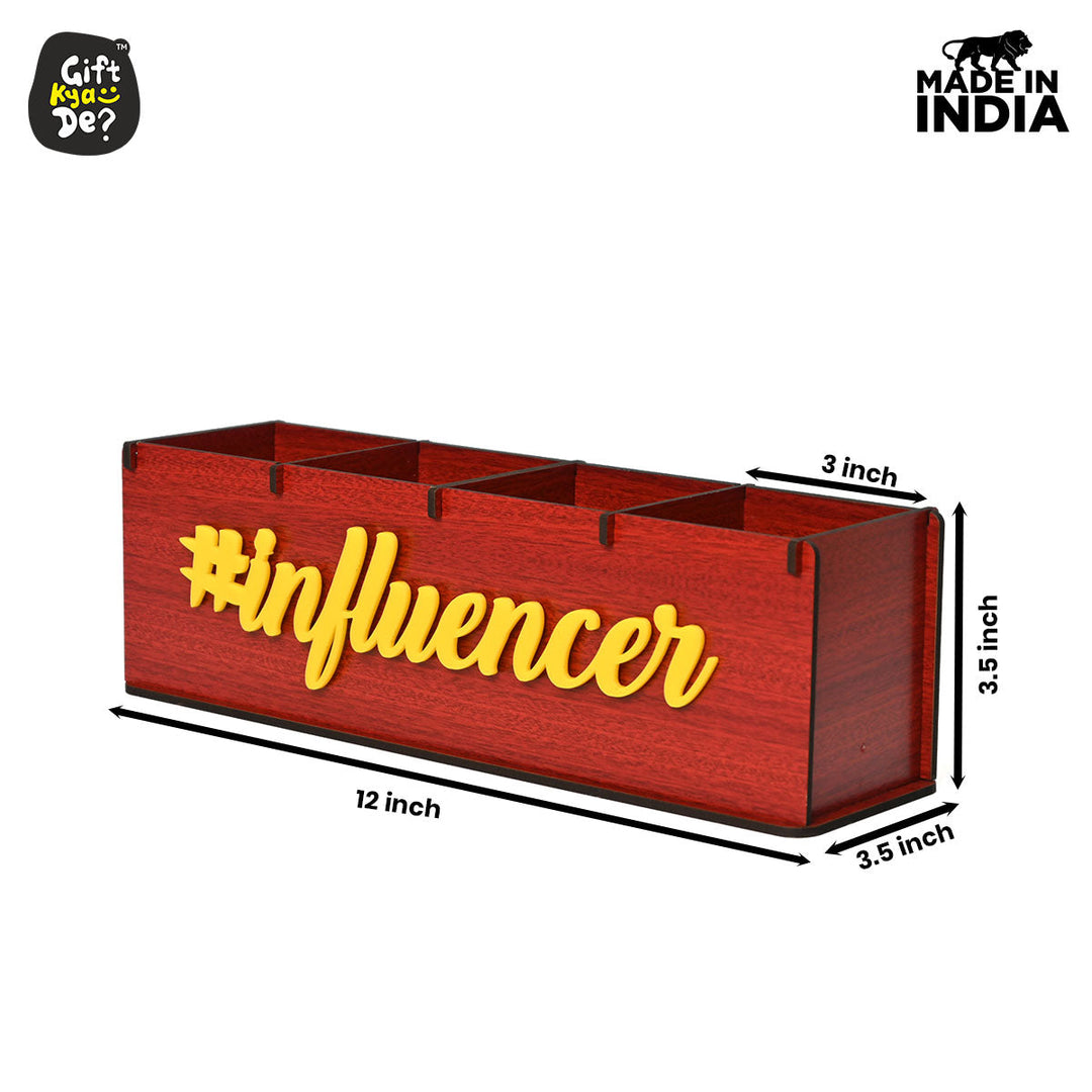 Gift Kya De Motivational Desk Organizer | 4 Compartments | Desk Accessories