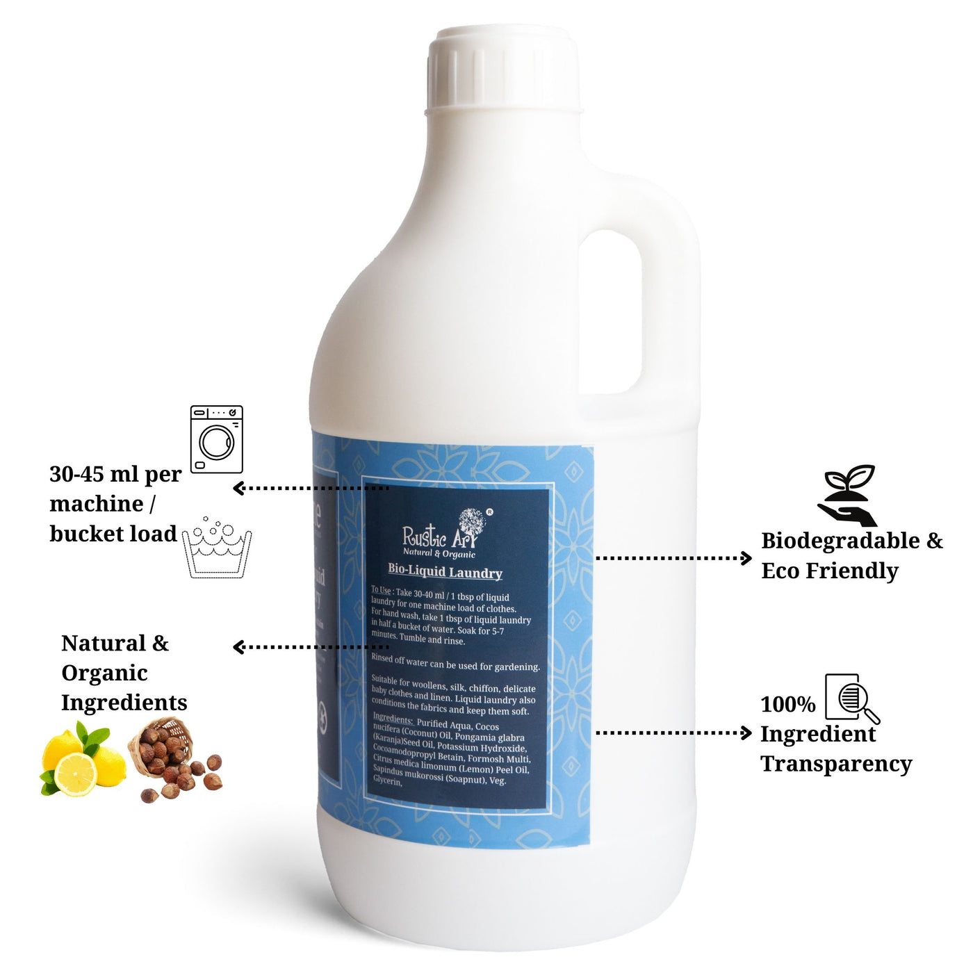 Rustic Art Organic Bio Liquid Laundry (1100ml)