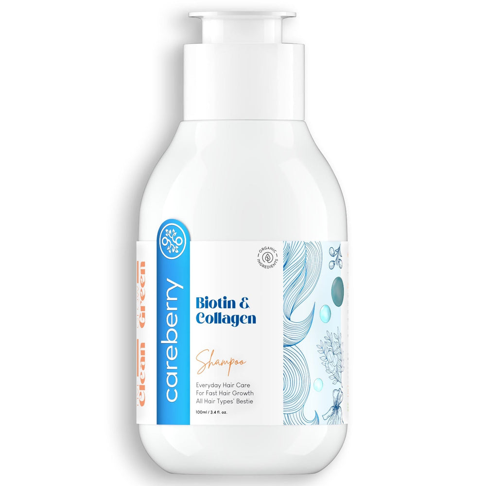 Careberry Biotin & Collagen Shampoo | Fast Hair Growth & Anti-Hair Fall | Damage Repair | Sulphate & Paraben-Free | Ayurvedic | Pro-Vitamin B5 | Mild Daily Shampoo | For Men & Women
