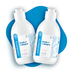 Careberry Biotin & Collagen Everyday Shampoo 300ml (Pack of 2) Hair Growth & Thickening Formula, Mild Daily Use Shampoo for All Hair Types, Men & Women, Sulphate & Paraben Free