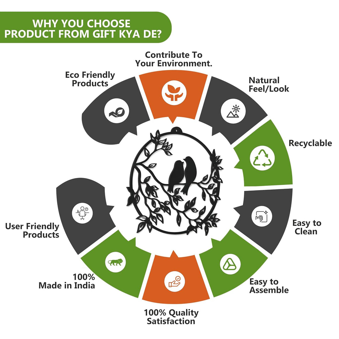 Bird & Flower Design Wall Hanging | 1 Pc & 3 Pc MDF Wall Art Set | Wooden Wall Decor for Living Room, Bedroom & Office - Suspire