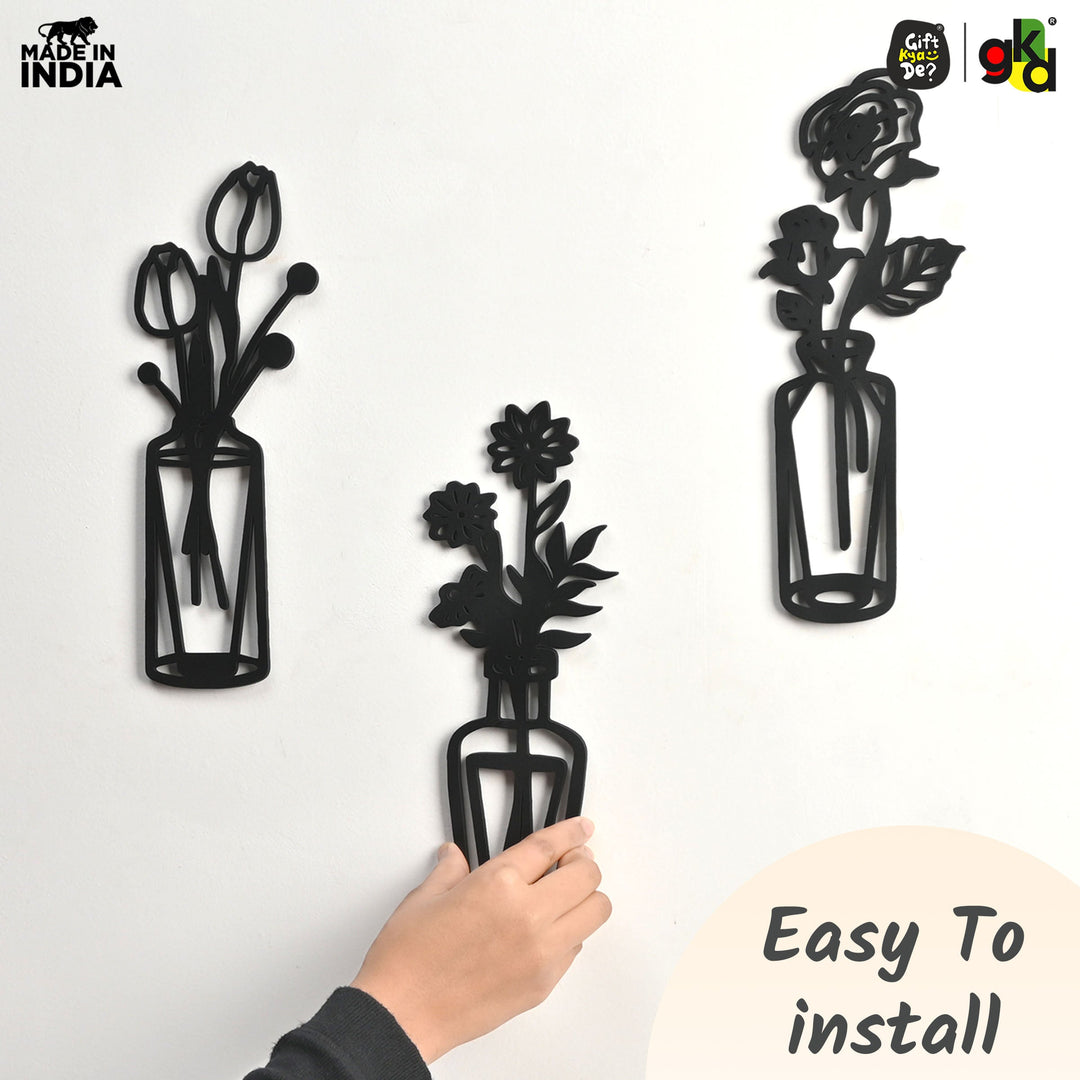 Bird & Flower Design Wall Hanging | 1 Pc & 3 Pc MDF Wall Art Set | Wooden Wall Decor for Living Room, Bedroom & Office - Suspire