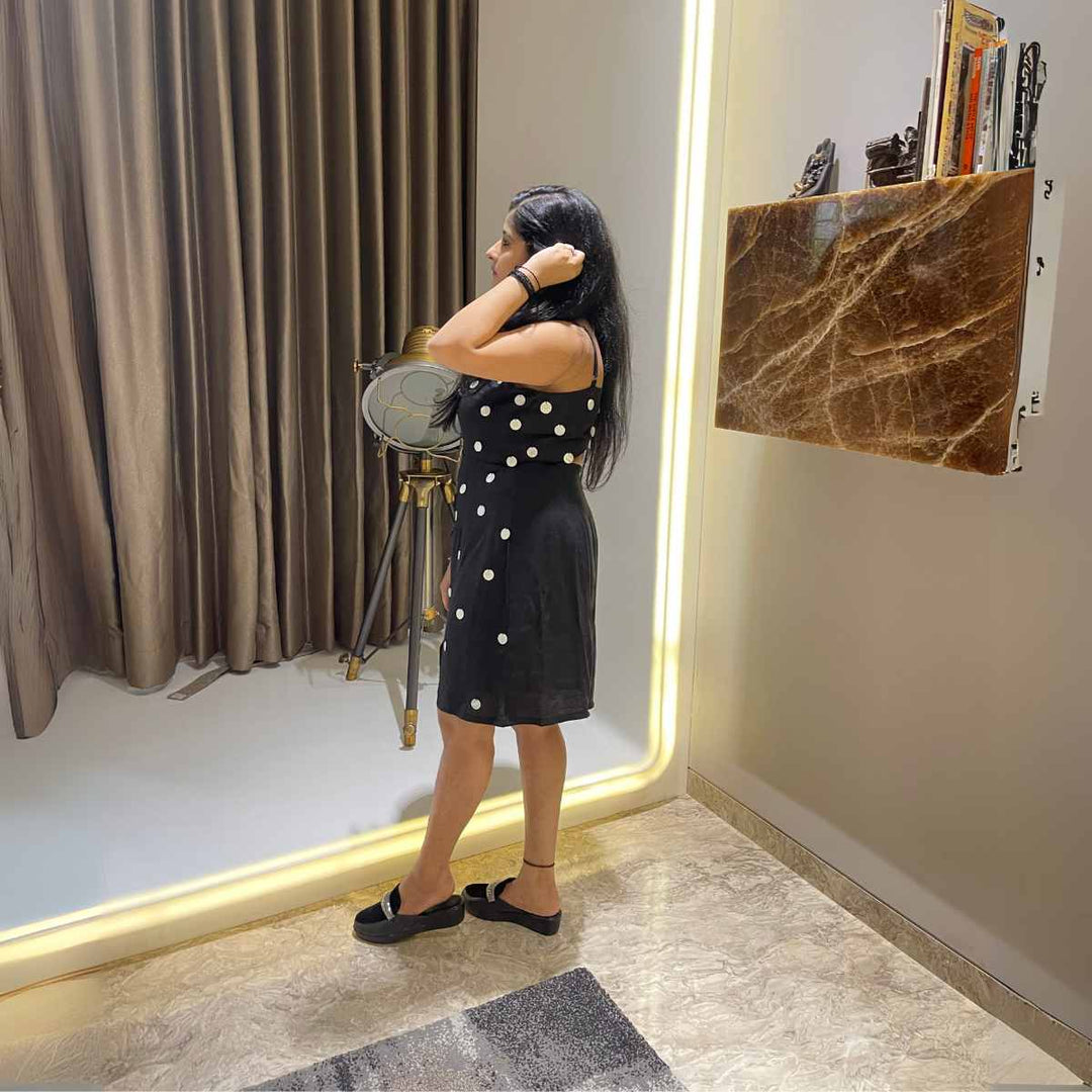 Black Strappy Hemp Dress - Suspire