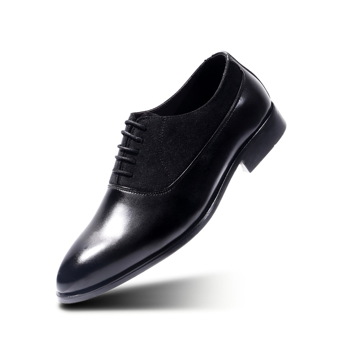 Monkstory Glossy-Suede Oxford Hybrid Lace-ups - Black
