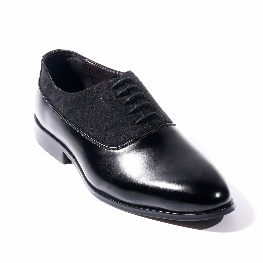 Monkstory Glossy-Suede Oxford Hybrid Lace-ups - Black