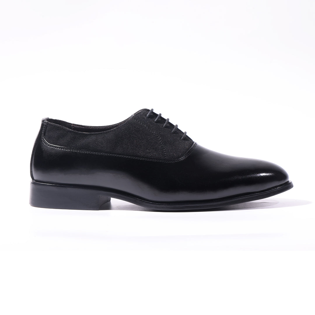 Monkstory Glossy-Suede Oxford Hybrid Lace-ups - Black