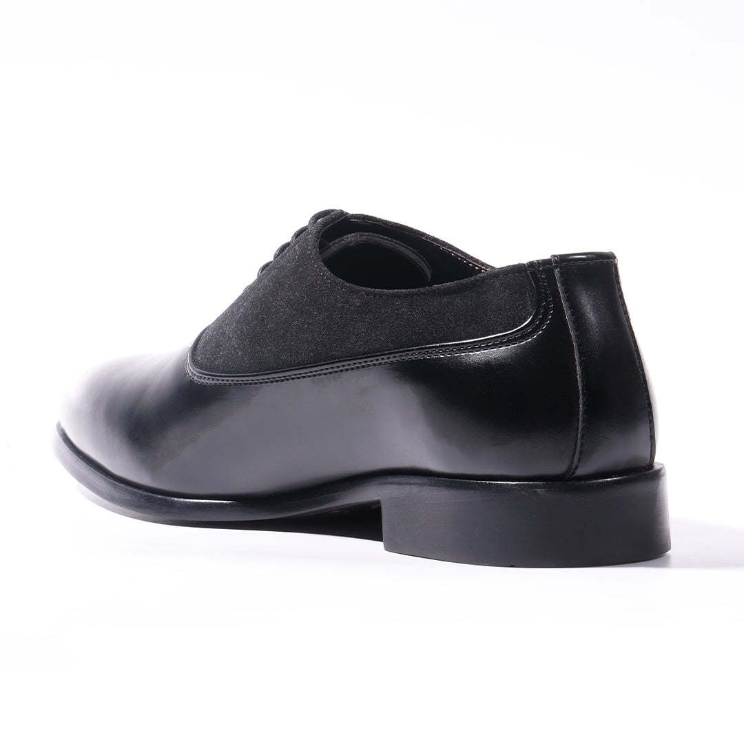Monkstory Glossy-Suede Oxford Hybrid Lace-ups - Black