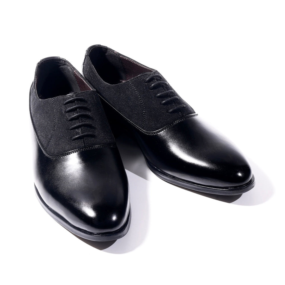 Monkstory Glossy-Suede Oxford Hybrid Lace-ups - Black