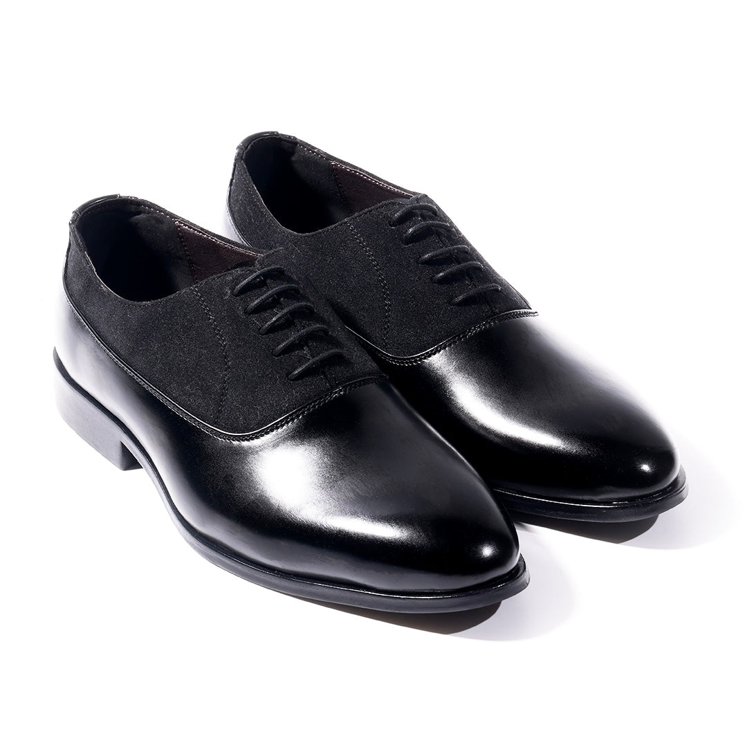 Monkstory Glossy-Suede Oxford Hybrid Lace-ups - Black
