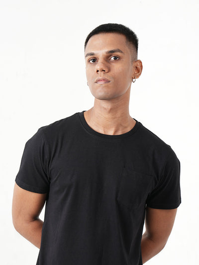 Monkstory Bamboo Cotton Crew Tee - Classic Black