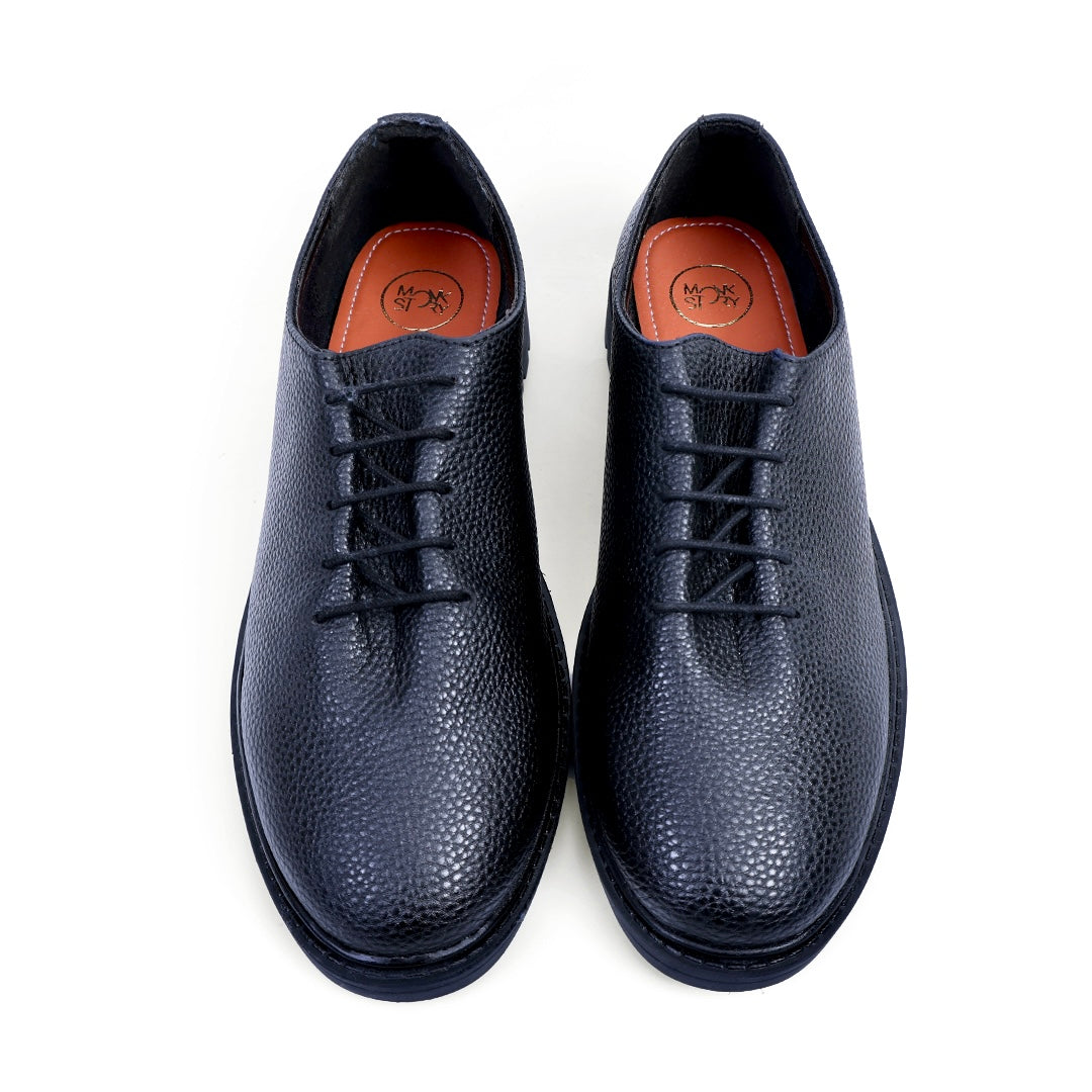 Monkstory Atelier 1960 Pebble Grain Hybrid Slip-Ons – Midnight Black