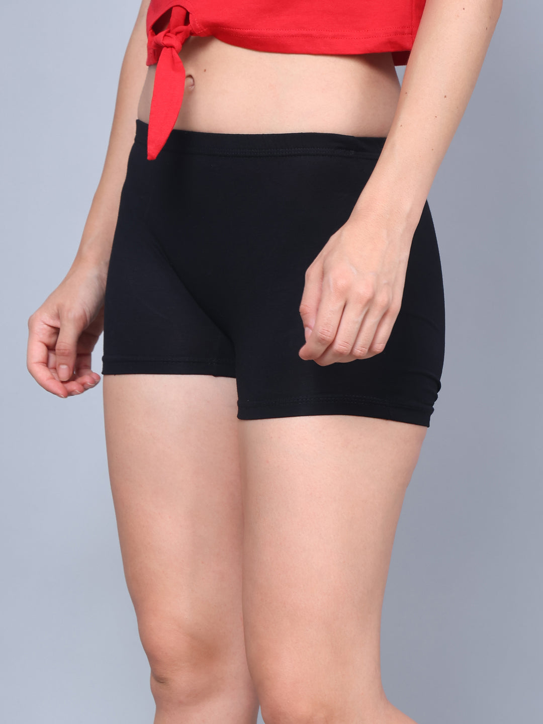 Bamboology Trends Bamboo Fabric Mid Rise Shorts Pack of 2 | Black + Grey