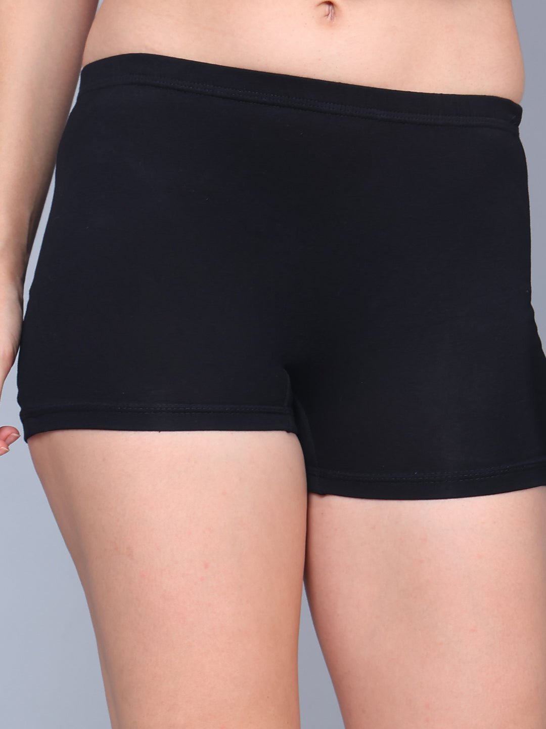Bamboology Trends Bamboo Fabric Mid Rise Shorts Pack of 2 | Black + Grey