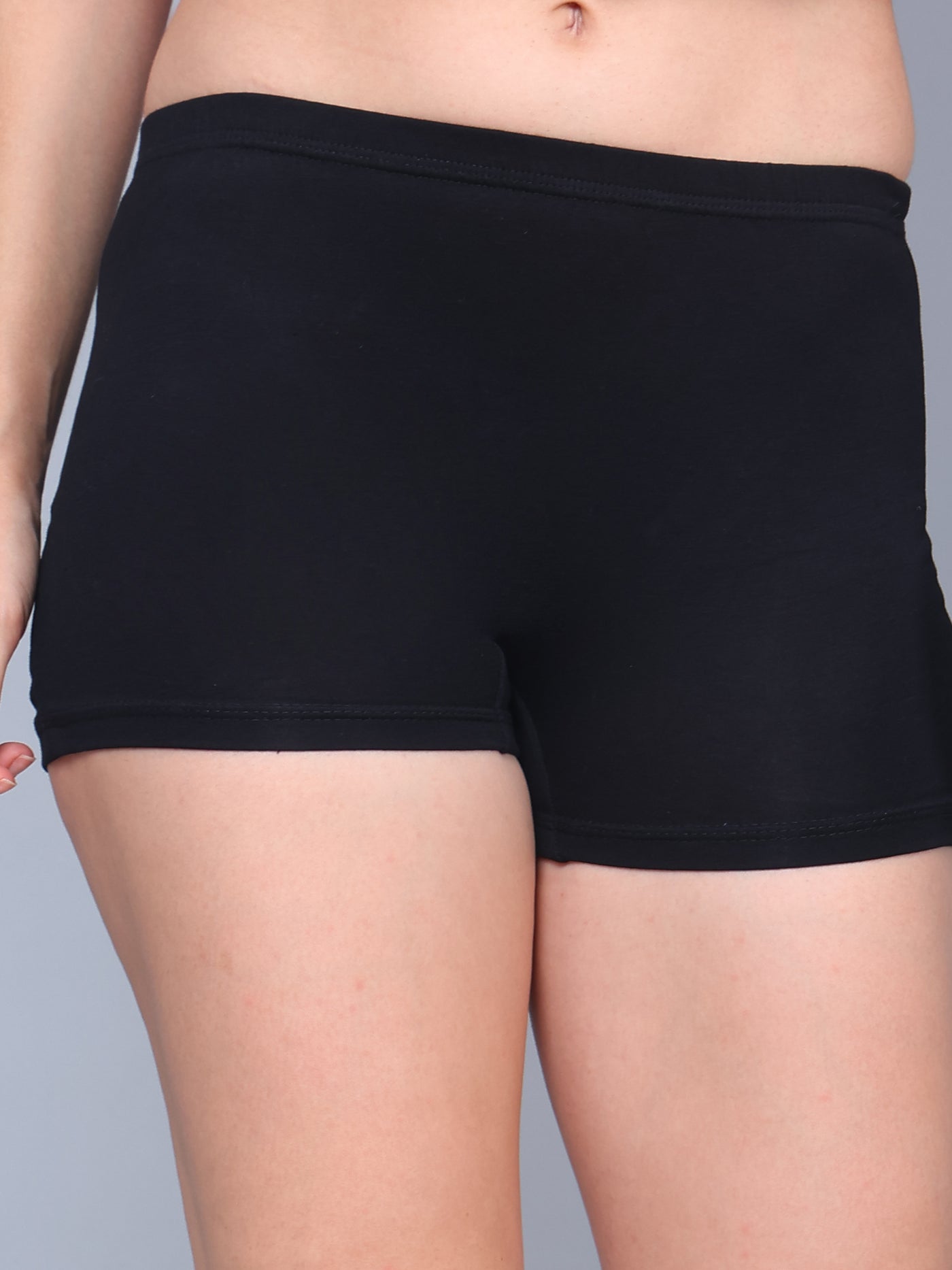 Bamboo Fabric Mid Rise Shorts Pack of 2 | Black + Grey