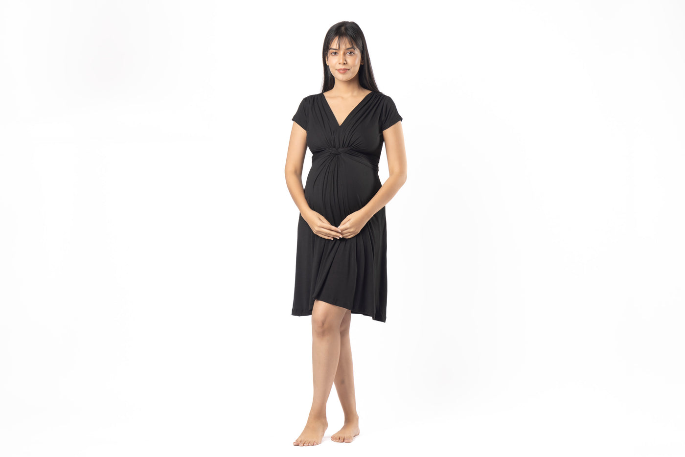 Black Maternity Everyday Dress