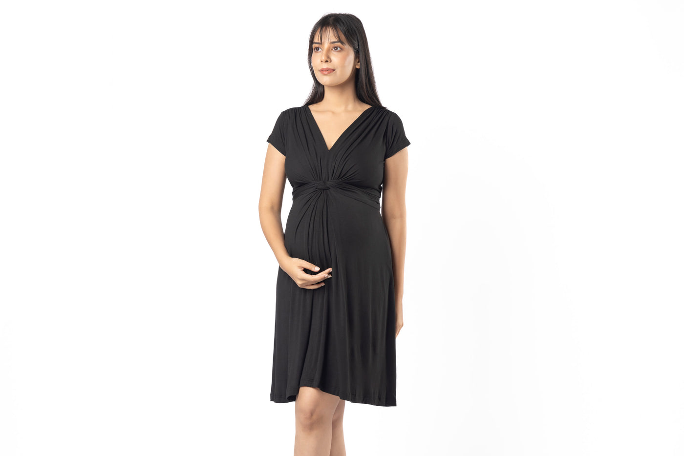 Black Maternity Everyday Dress