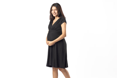 Black Maternity Everyday Dress