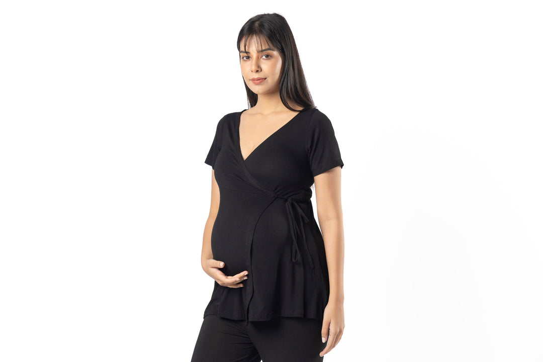 BLOCK HOP Maternity Wrap Co-Ord Set