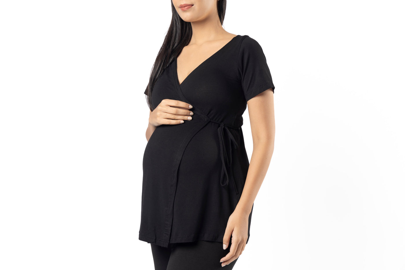 Black Maternity Wrap Co-Ord Set