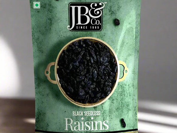 JB&CO Afghan Seedless Black Raisins (Kali Kishmish) - 250 gm