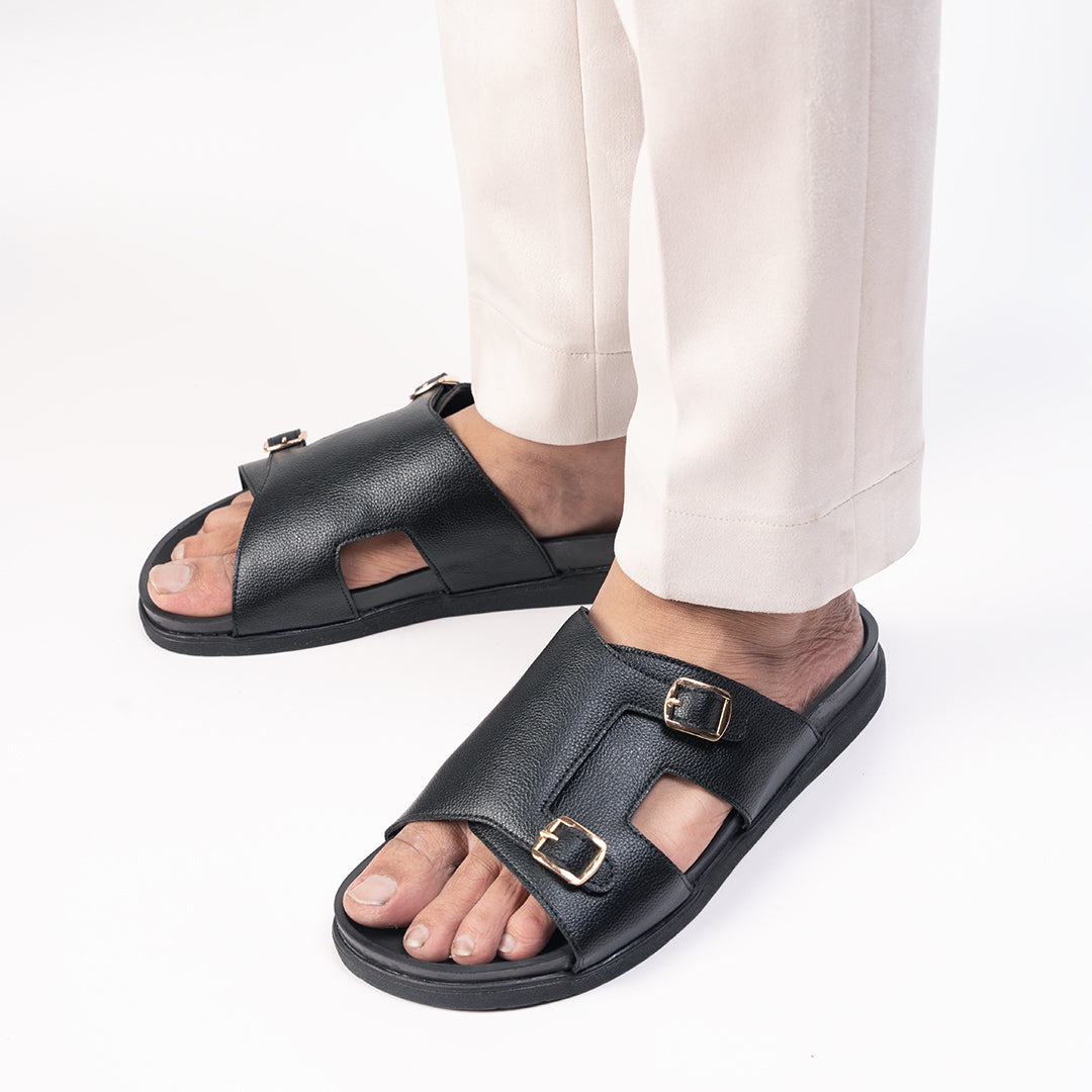Monkstory Double Monk Footbed Sandals - Black