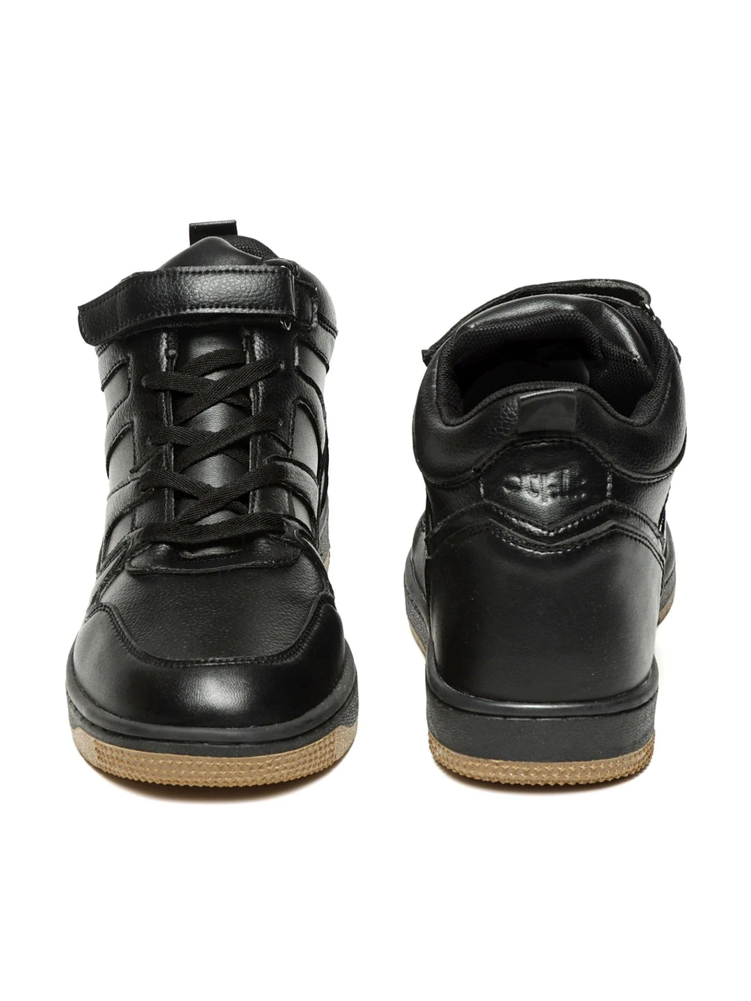 Rise Black High-Top Strap Sneakers