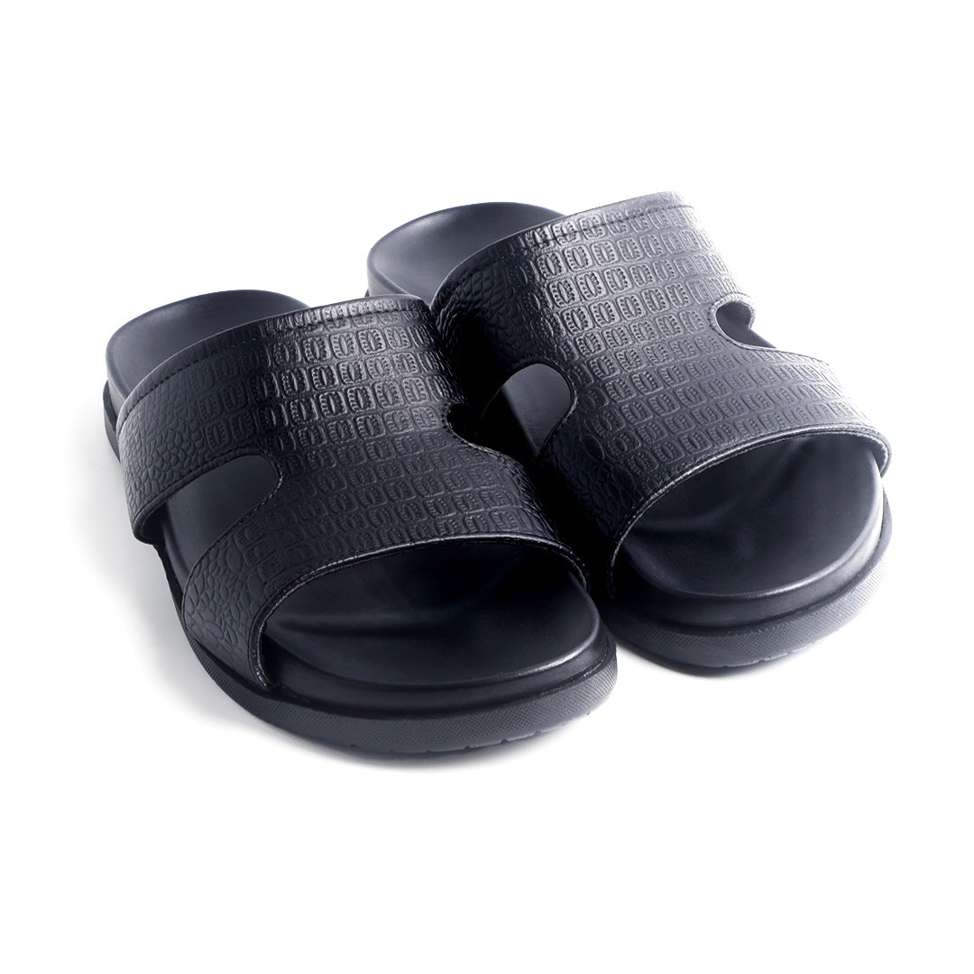 Monkstory Atelier 1870 Textured Strap Slides – Midnight Black