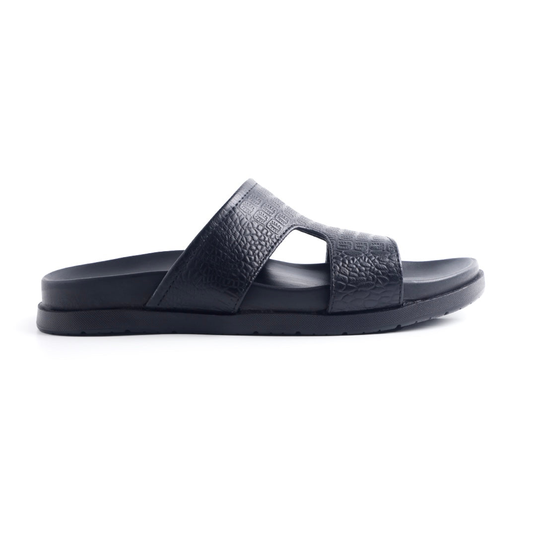 Monkstory Atelier 1870 Textured Strap Slides – Midnight Black