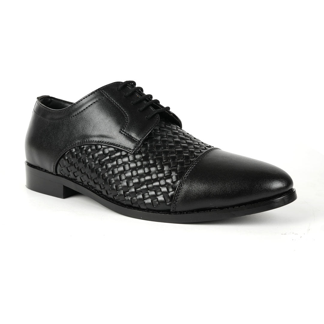 Monkstory Braided Captoe Lace-up Shoes - Black