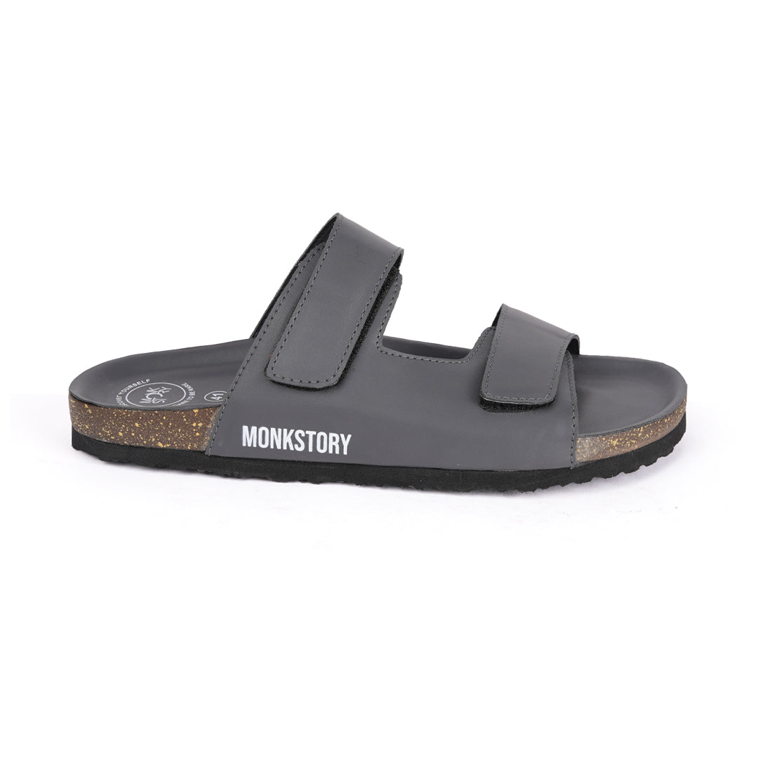 Monkstory Cork Dual-Straps Sandals - Dark Grey