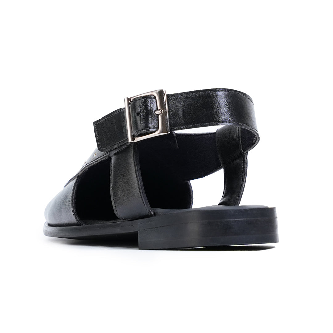 Monkstory Studded Nawabi Sandals - Black