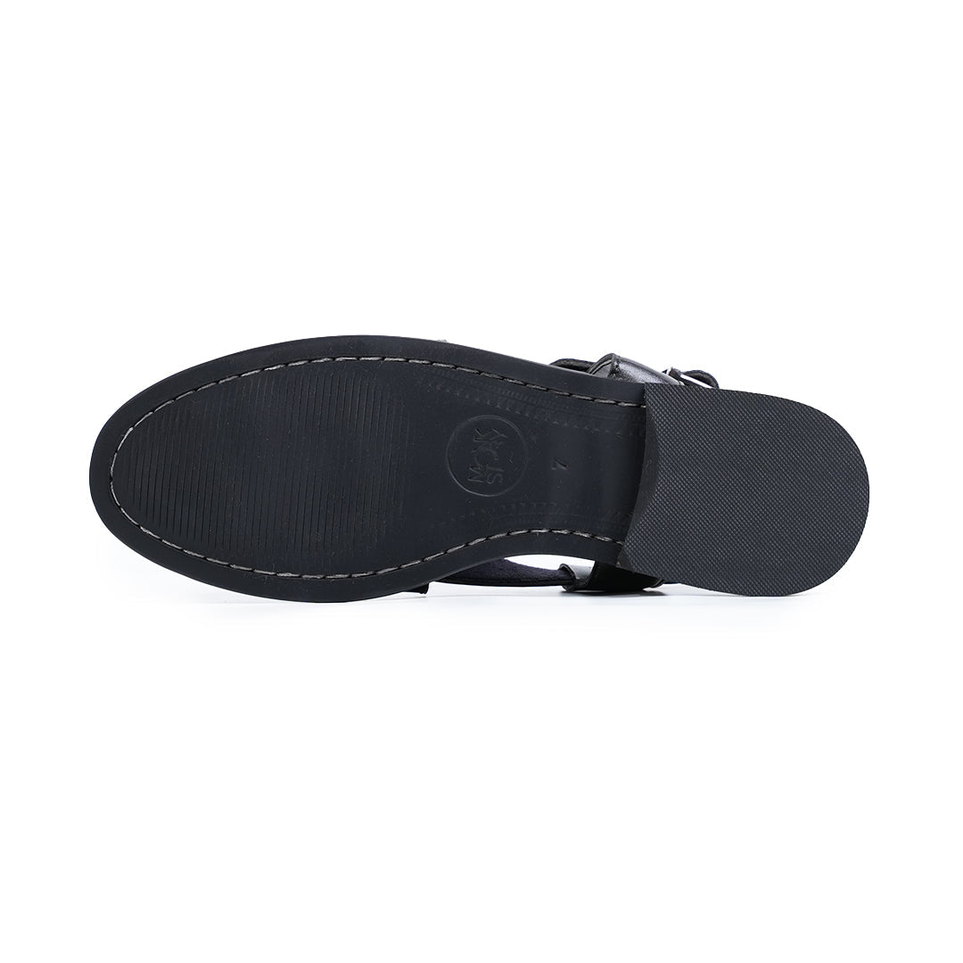 Monkstory Studded Nawabi Sandals - Black