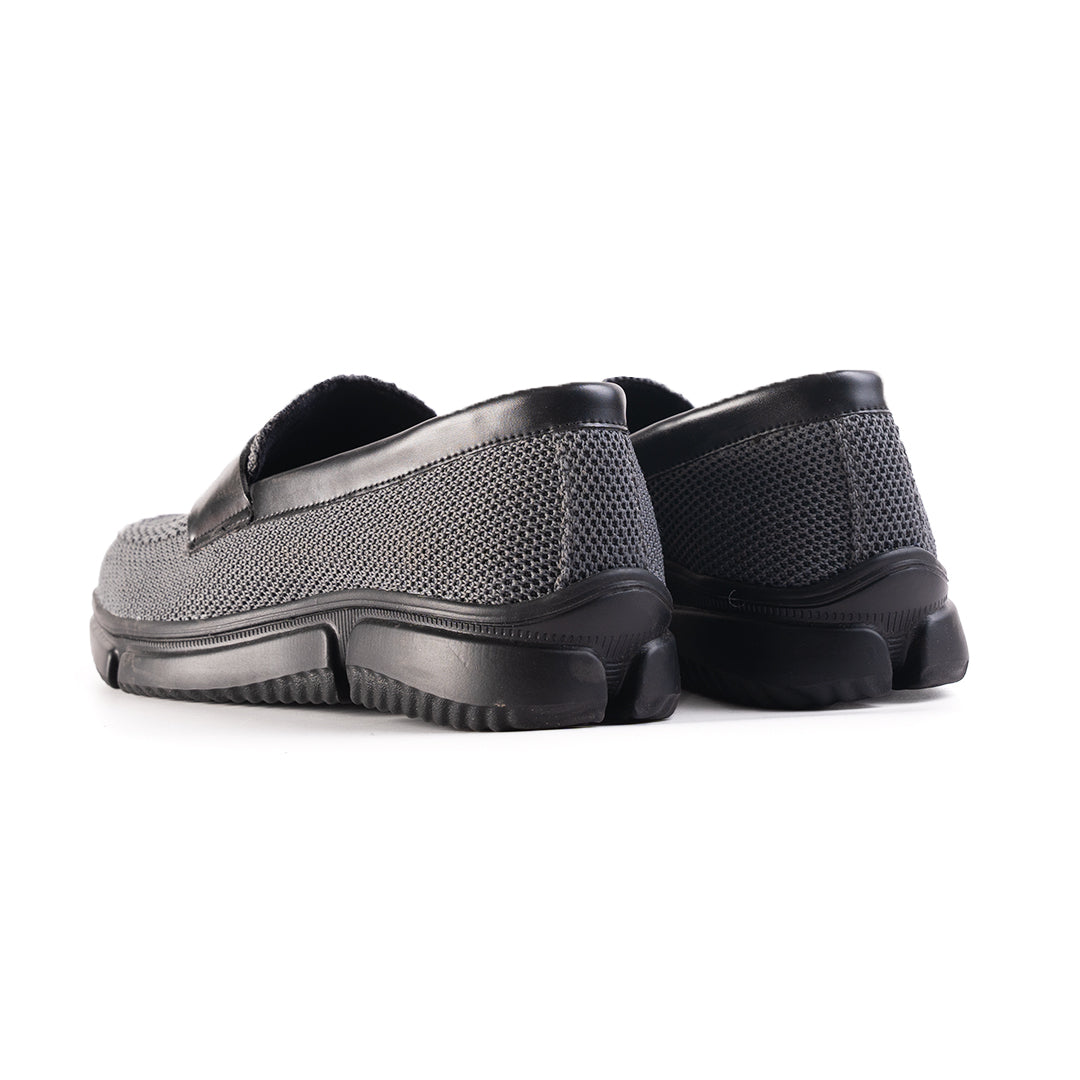 Monkstory Gravity Lift Supreme Comfort Mesh Slip-On Sneakers - Charcoal Grey & Black