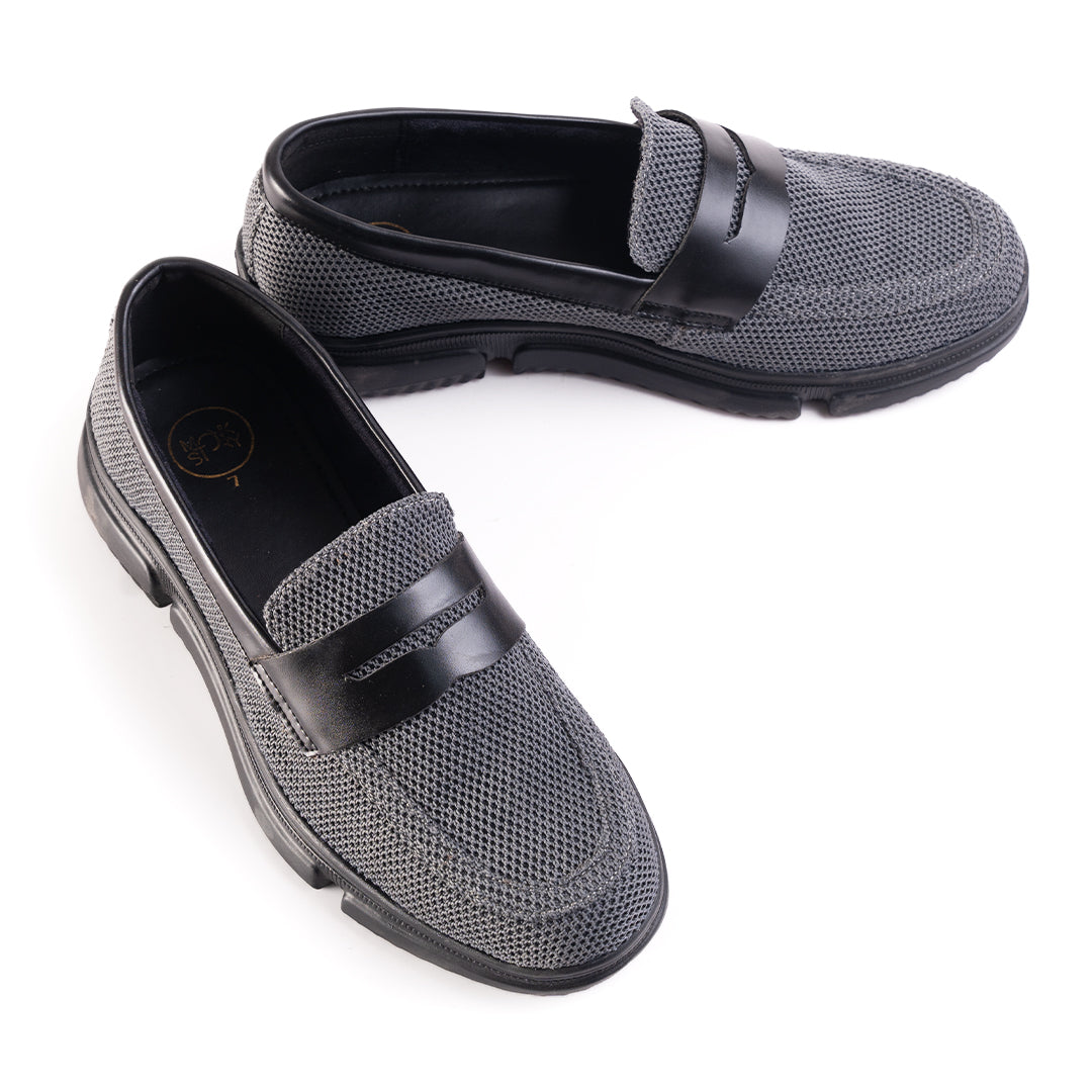 Monkstory Gravity Lift Supreme Comfort Mesh Slip-On Sneakers - Charcoal Grey & Black