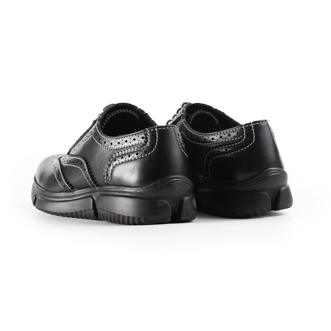 Monkstory Gravity Lift Ultra-Comfort Brogue Sneakers - Black