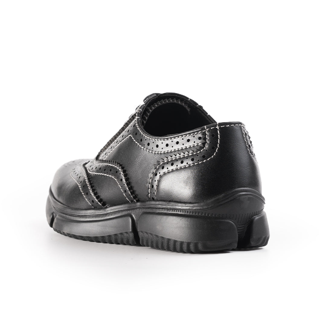 Monkstory Gravity Lift Ultra-Comfort Brogue Sneakers - Black