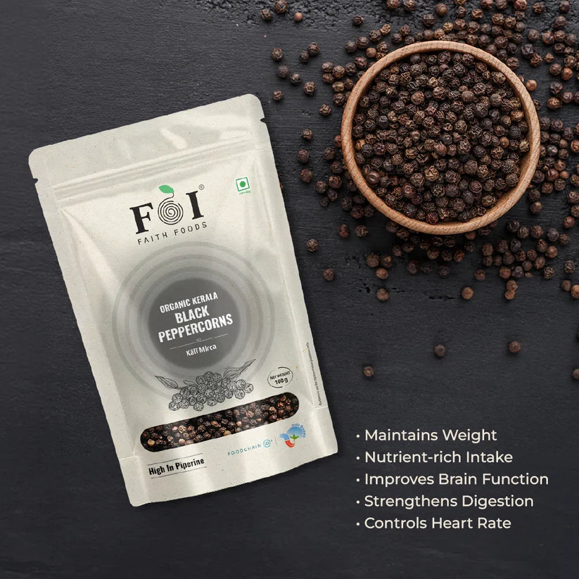 FaithFoods Kerala Black Peppercorns