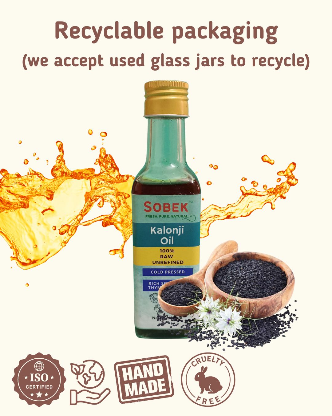 Sobek Naturals Black Seed Kalonji Cold Pressed Oil 100 ml