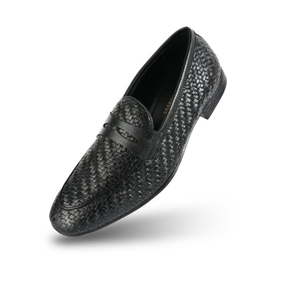 Monkstory Braided Flexi Business Slip-Ons - Black