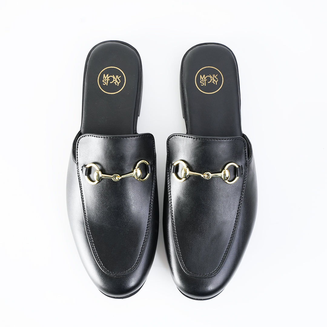 Monkstory Horsebit Classic Mules - Black