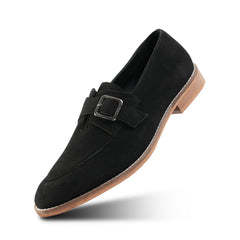 Monkstory Rustic Buckle Slip-Ons - Black
